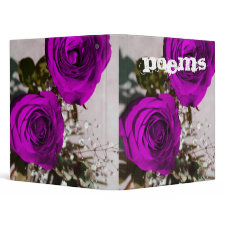 Two roses coloured purple with stems binder