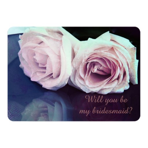 two roses - Will you be my bridesmaid Invitation