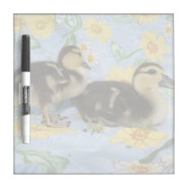 two rouen ducklings facing right one standing dry erase boards