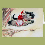 Two Running Scotties Card