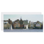 Two Sailboats Against Manhattan Skyline Rack Card