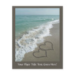 Two Sand Hearts on the Beach, Romantic Ocean flyers