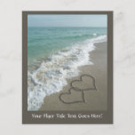 Two Sand Hearts on the Beach, Romantic Ocean Flyer Design