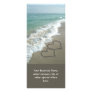 Two Sand Hearts on the Beach, Romantic Ocean Full Color Rack Card