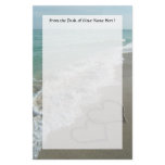 Two Sand Hearts on the Beach, Romantic Ocean Personalized Stationery