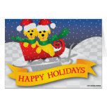 Two Santa Dogs in Sled cards