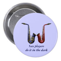 Two Saxes Button Badge at Zazzle