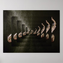 Two Saxophone playing a musical note Posters