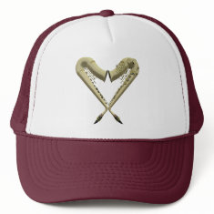 Two Saxophones in Heart Shape Hat hat