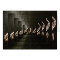 Two Saxophones with Musical Note Card