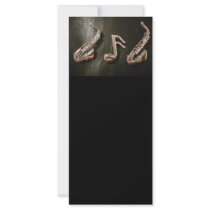 Two Saxophones with Musical Note Rack Card