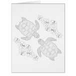 Two Sea Turtles Adult Coloring Big Card