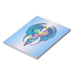 Two Seahorse Dragons Sketched in Blue and Purple Note Pads Two Seahorse Dragons Sketched in Blue and Purple Note Pads