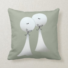 Two Sedate Ghosts Throw Pillow