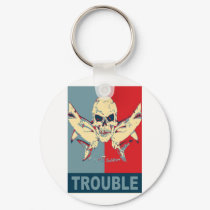 Two sharks and a skull-Double Trouble keychains