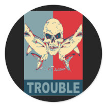 Two sharks and a skull-Double Trouble stickers