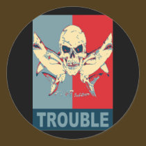 Two sharks and a skull-Double Trouble stickers