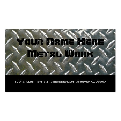 Two Sided Aluminum Metal for Mechanic or ? Business Cards (front side)