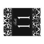 Two Sided Black and White Damask Table Number Post Card