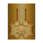 Two Sided Bronze Scrolls Table Number Postcard