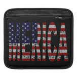 Two Sided MERICA and American US Flag iPad Sleeve