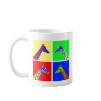 Two Sided Pop Art Giraffe mugs