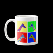 Two Sided Pop Art Giraffe mugs