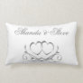 Two silver hearts for the newlyweds pillow