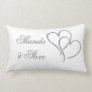 Two silver hearts for the newlyweds pillow
