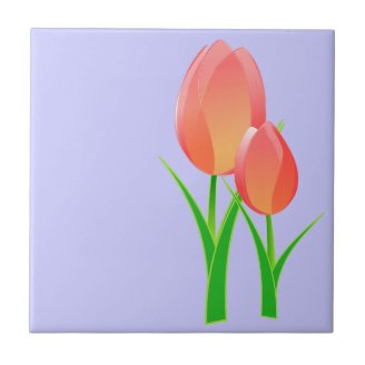 Two Simple Tulips Ceramic Tile