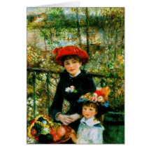 Two Sisters (On the Terrace) by Pierre Renoir Cards