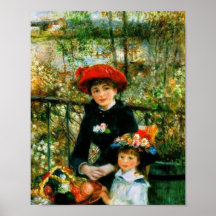 Two Sisters On the Terrace by Renoir Print