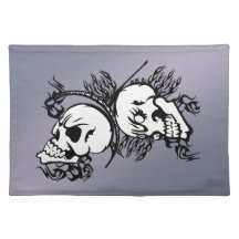 Two Skulls - Tribal American MoJo Placemats