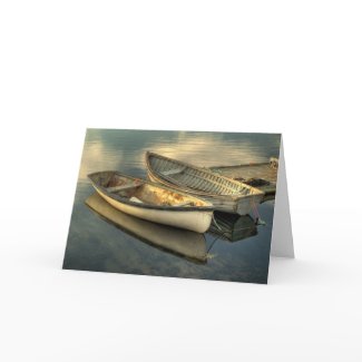Two small boats in Peggy's Cove - Greeting Card card