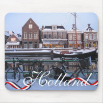 Two Snow Bikes Holland Text Mousepad