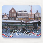 Two Snow Bikes Holland Text Mousepad