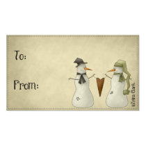 Two Snowmen Holiday Country Gift Tags business cards