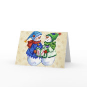 Two Snowmen singing card
