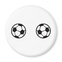 two soccer balls icon magnets
