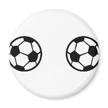 two soccer balls icon magnets