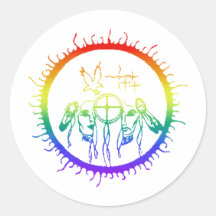 Two-Spirit Rainbow Round Stickers