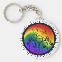 Two-Spirit Rainbow Swirl Design Key Chains