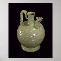 Two spouted jug with a leaf design poster