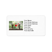 Two Squirrels Drinking a Cocktail Address Label