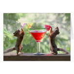 Two Squirrels Drinking a Cocktail Cards