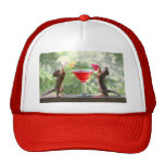 Two Squirrels Drinking a Cocktail Hat