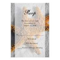 Two Starfish in Sand, Beach Wedding Sm RSVP Reply Personalized Invitations