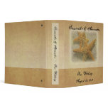 Two Starfish in the Sand, Beach Wedding Vinyl Binders