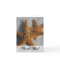 Two Starfish in the Sand, Beach Wedding Greeting Card