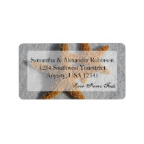 Two Starfish in the Sand, Beach Wedding Custom Address Labels
